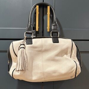 Calvin Klein Black and Cream Satchel